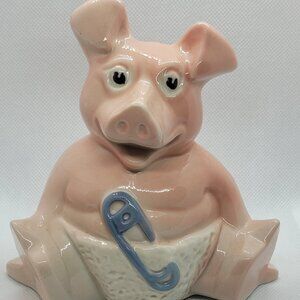 Wade Pottery Woody Baby Pig in Nappy Money Box Piggy Bank 1980s Natwest Bank